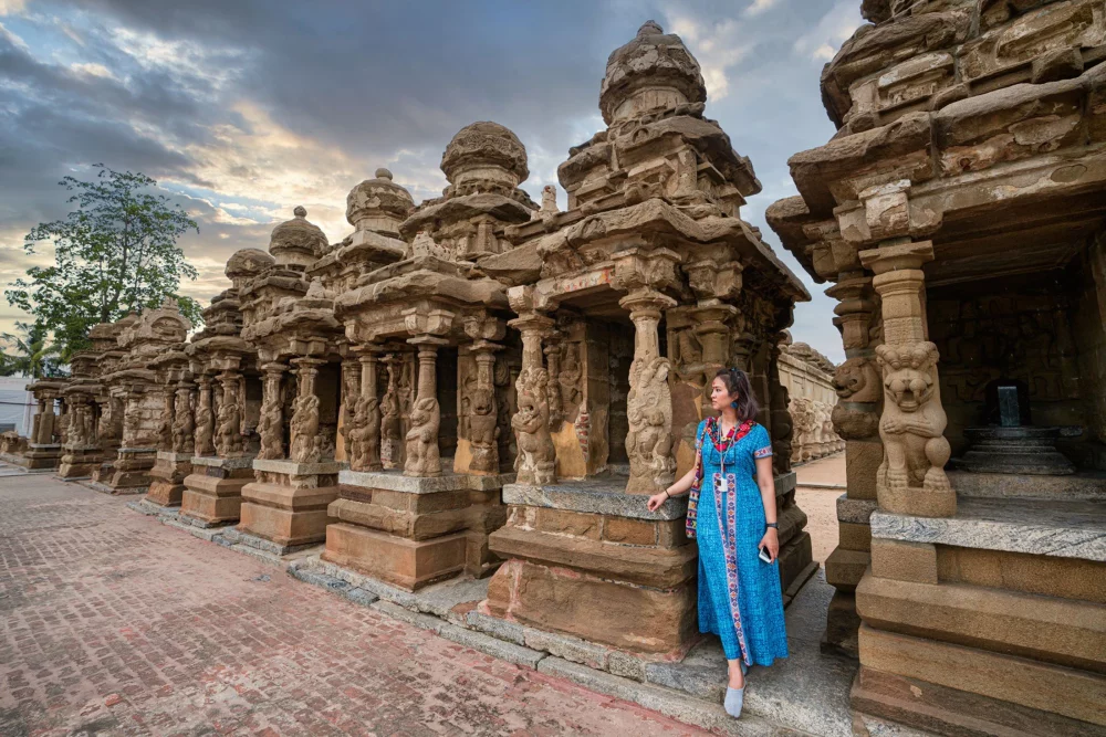 Najstarejši hindujski tempelj Kailasanathar v mestu Kanchipuram v Indiji