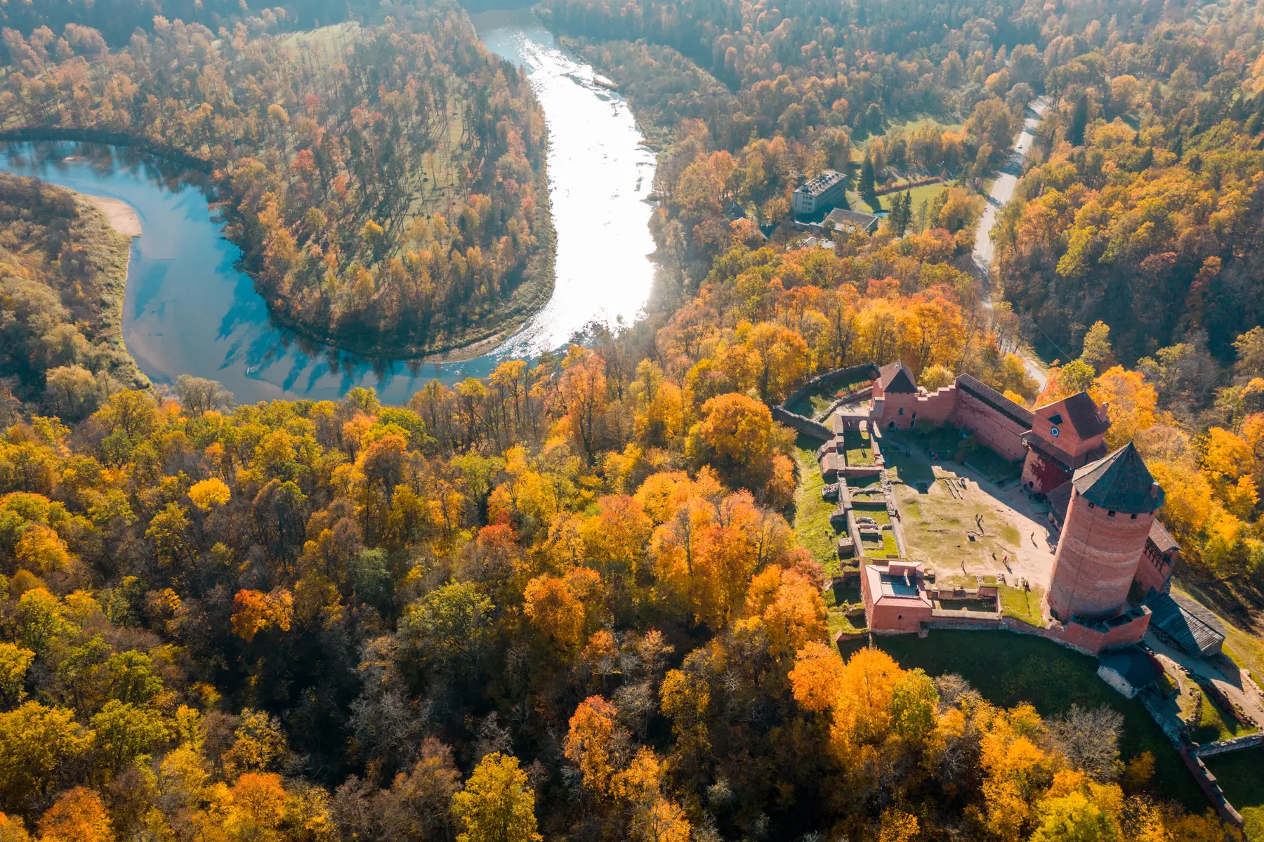 Škofovski grad Turaida v Narodnem parku Gauja v Latviji