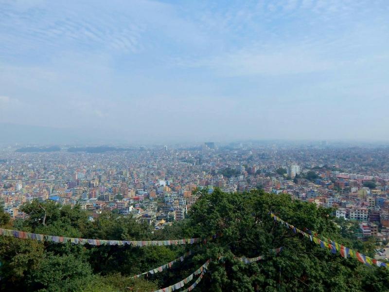 Pogled na prestolnico Nepala Katmandu.