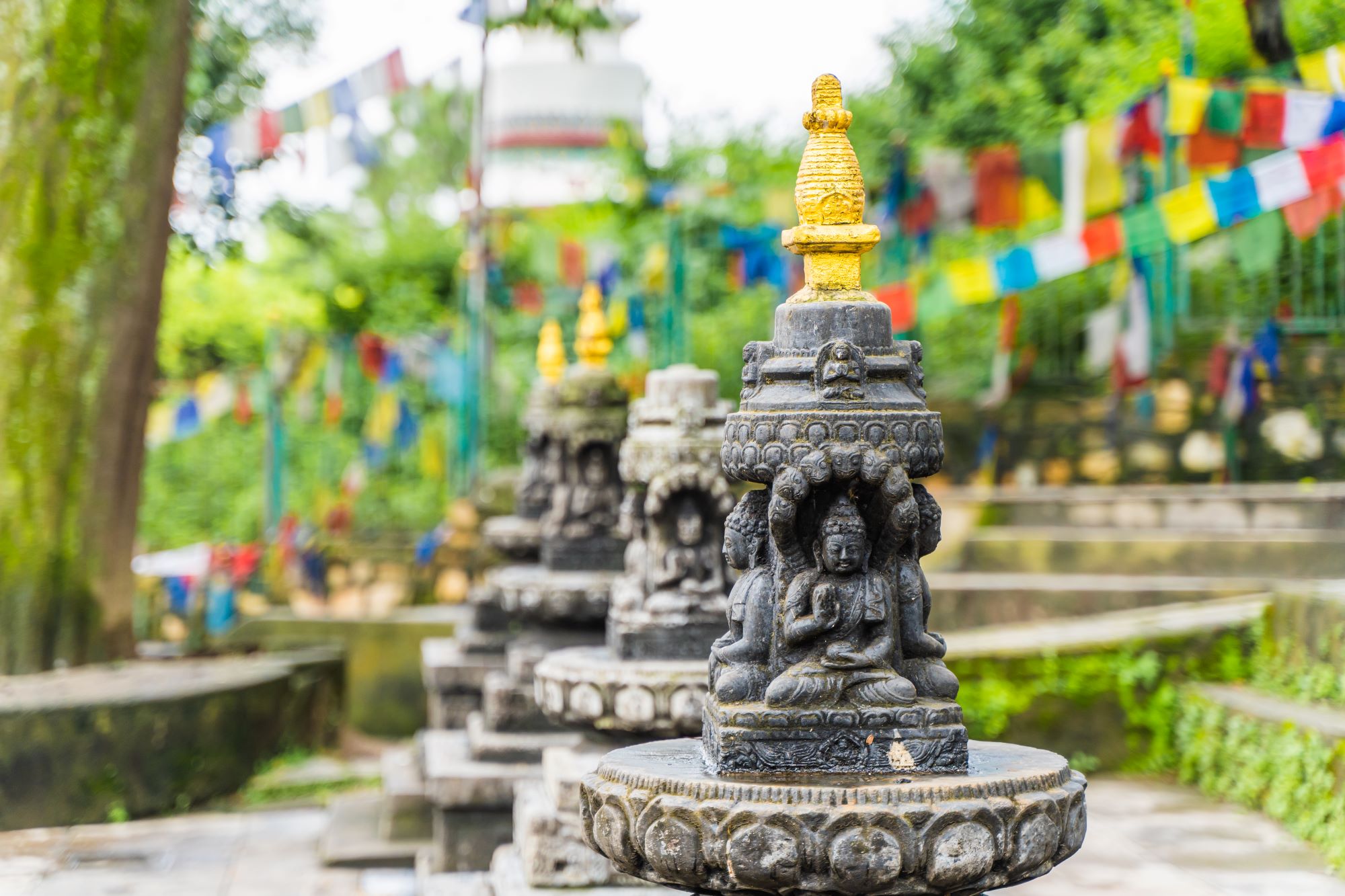 Stupa Svajambu ali Swayambhunath v Katmandujski dolini v Nepalu.