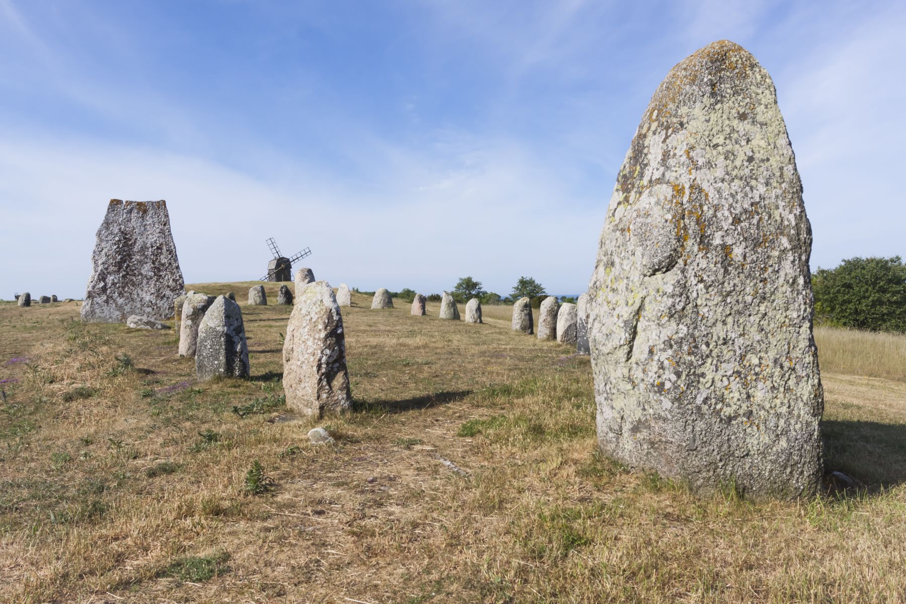 Otok Öland z grobiščem iz železne dobe v kraju Gettlinge na Švedskem.